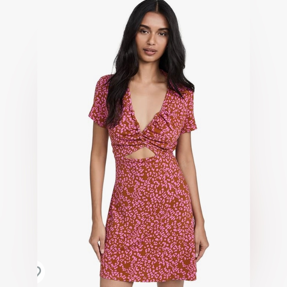 Free People Marsaille Mini Dress Size XS Rust Combo - Picture 1 of 6